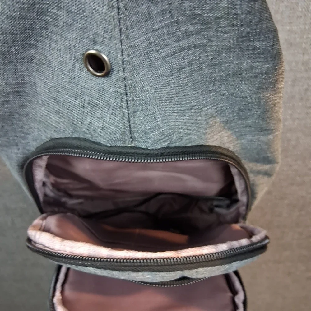 Mosiso Sling Backpack Crossbody Shoulder Bag Gray Heathered Travel Commuter Bag